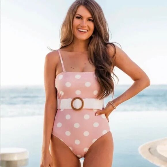 Caitlin Covington PINK LILY Polka Dot Swimsuit - Picture 3 of 9